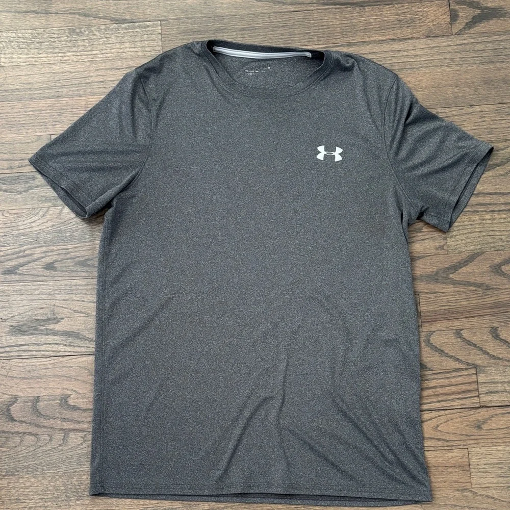 Under Armour Short Sleeve Performance Tee — Dark Gray with White Logo